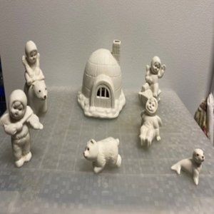 Jade Porcelain Polar Pals - 7 Piece Set